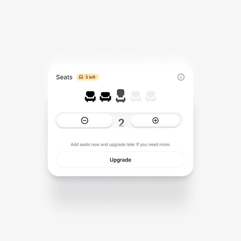 Cover image for Seat counter with small, fast animations to confirm actions ...