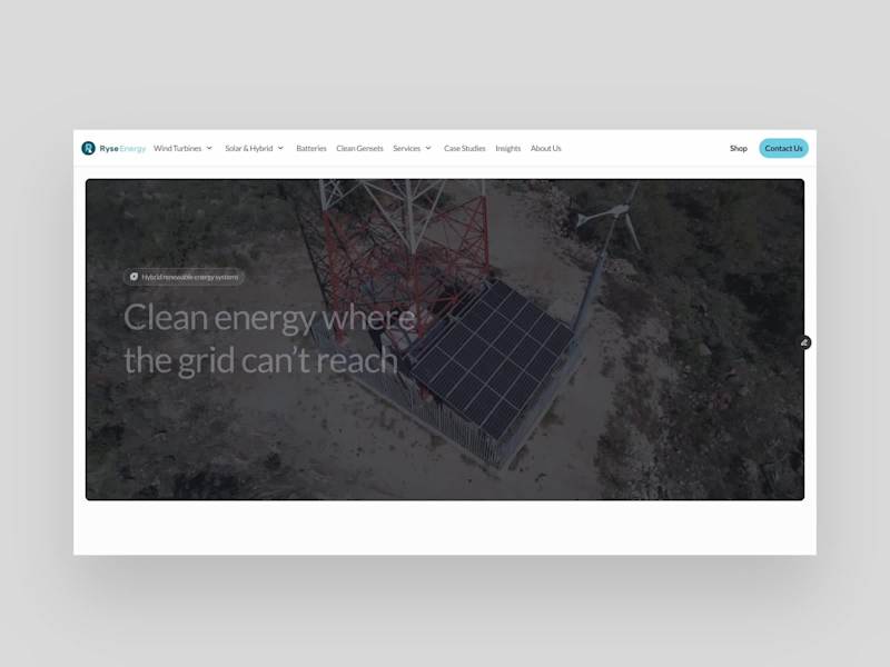 Cover image for Hero animation for a renewable energy giant We created a sub...