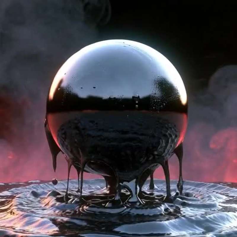 Cover image for 3D Liquid Black Molten Steel