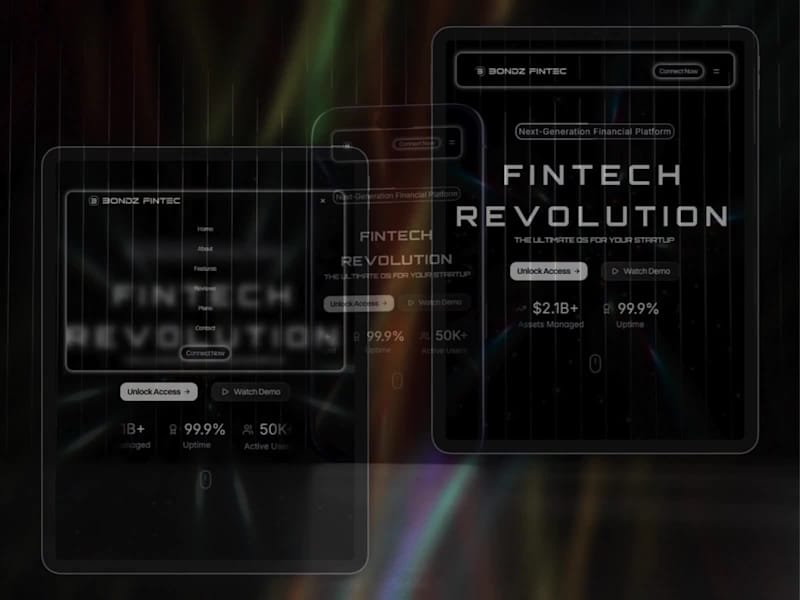 Cover image for BONDZ FINTEC - SaaS Landing Page Design