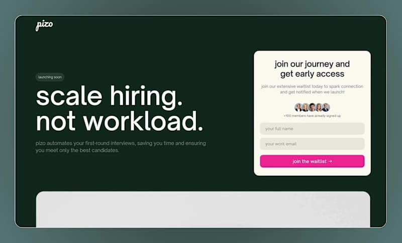 Cover image for Pizo.ai – AI-Powered Hiring Platform Website