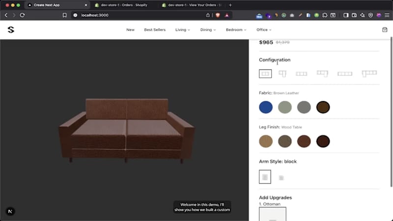Cover image for Threejs custom sofa 3d configurator