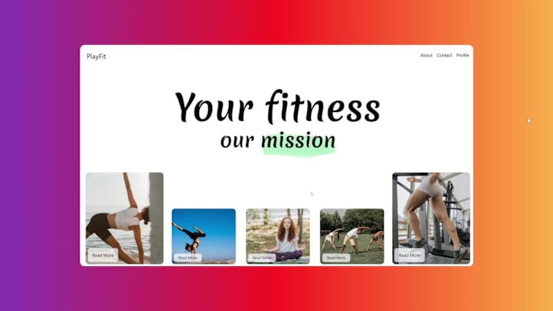 Cover image for Fitness website.