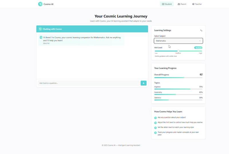 Cover image for Cosmo AI is a smart learning assistant designed to guide, no...