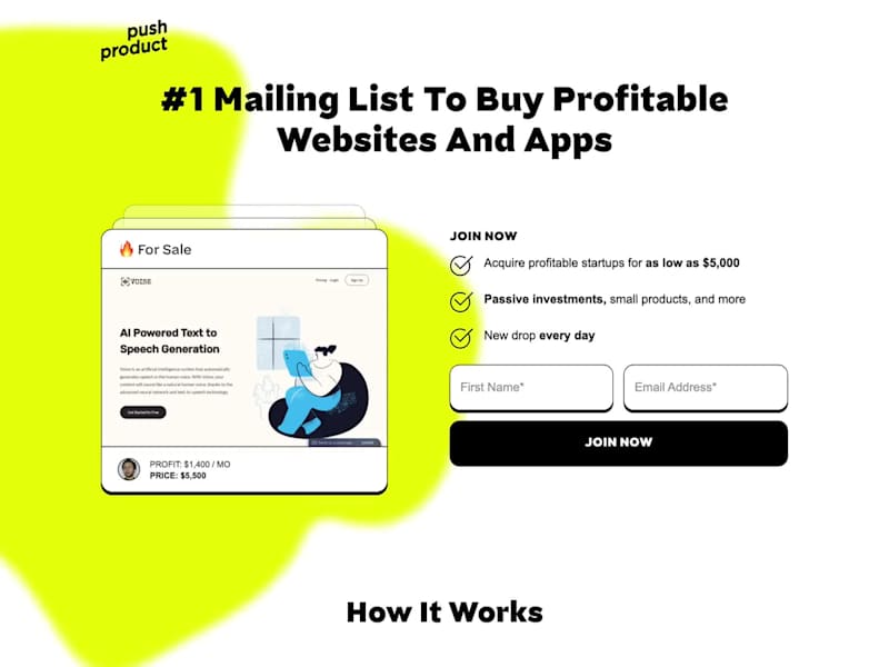 Cover image for Animated Mailing List Landing Page