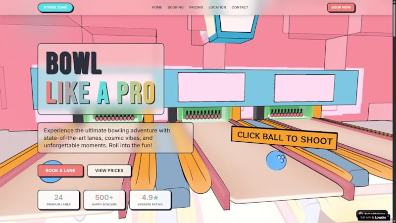 Cover image for Strike Zone Interactive 3D Bowling Website