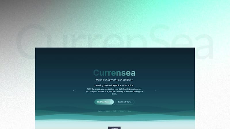 Cover image for Currensea is a personal learning tracker built with Anything...