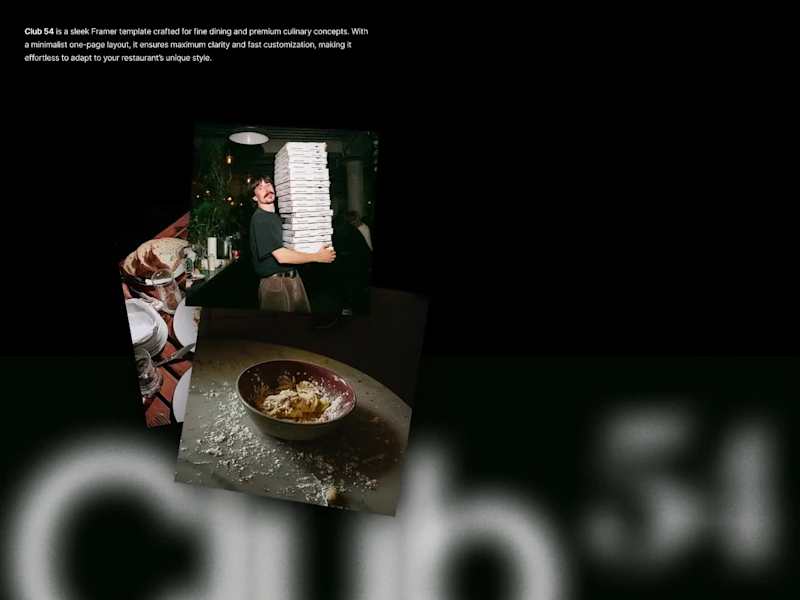 Cover image for Club 54 Fine Dining Framer Template