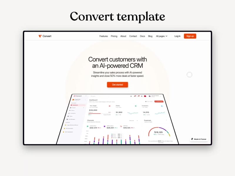 Cover image for Convert - Framer template for SaaS & tech startups