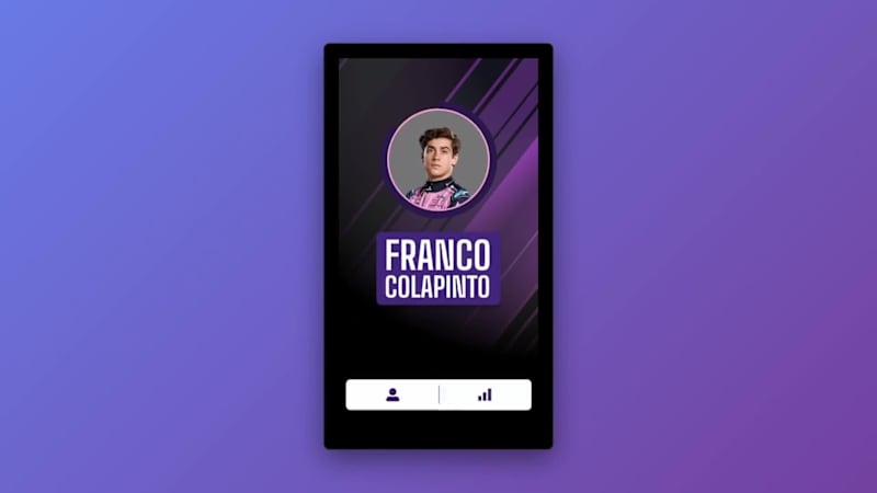 Cover image for Interactive Franco Colapinto Stat Card This Rive project pre...