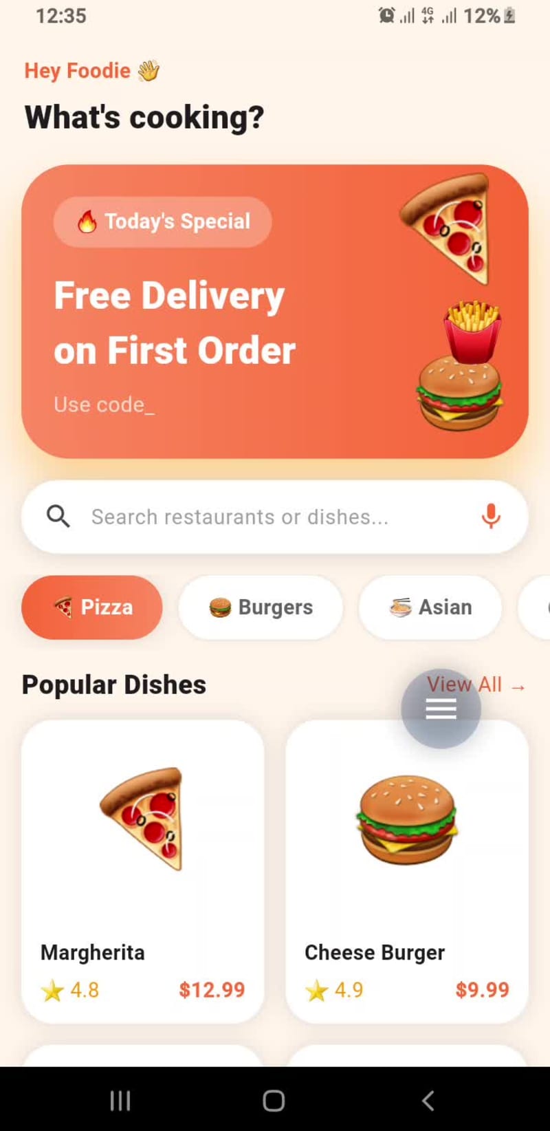 Cover image for Android Food App – Home