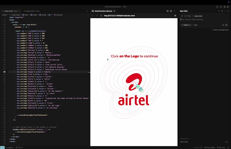 Cover image for Airtel Interactive Web Banner Project