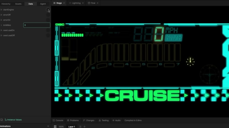 Cover image for Create a Retro-Neon Dashboard with Rive's Custom Lightning