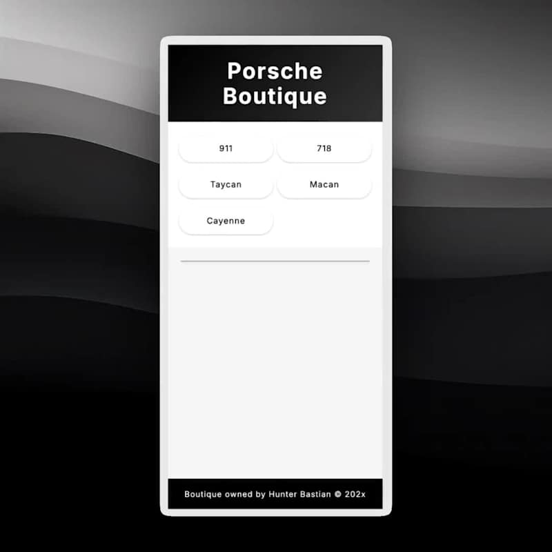 Cover image for Porsche app I created, any