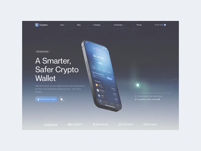 Cover image for Crypton — Crypto Wallet Landing Page
