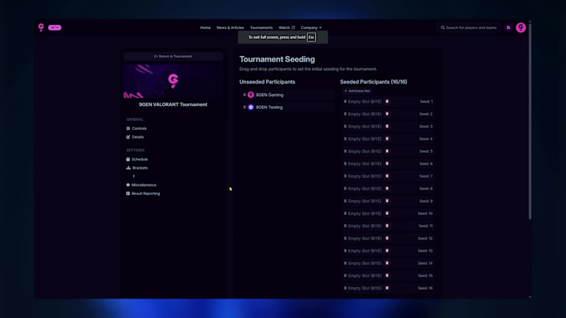 Cover image for 9GEN Whitelabel Tournament Platform
