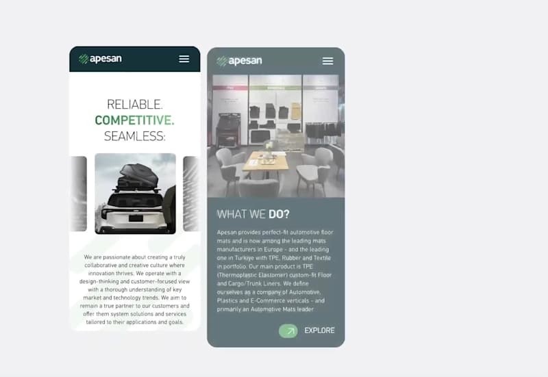 Cover image for Responsive design of a car mat manufacturer website. Every b...