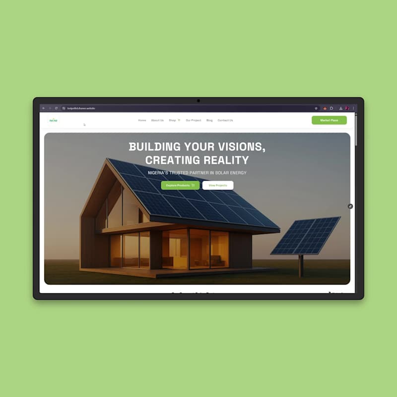 Cover image for Pet-Feb Renewable Energy Landing Page Design