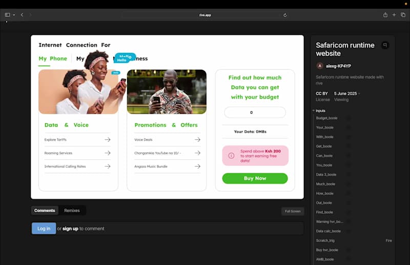 Cover image for Safaricom Data-bound Web Section
