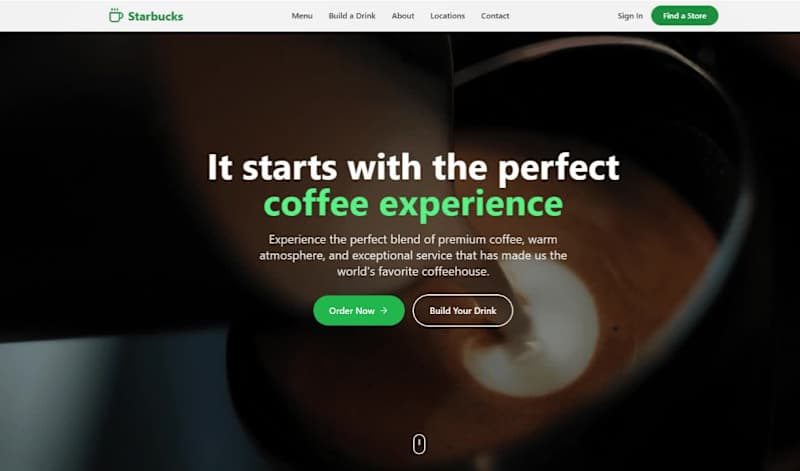 Cover image for Starbucks One-Page Experience Website Design