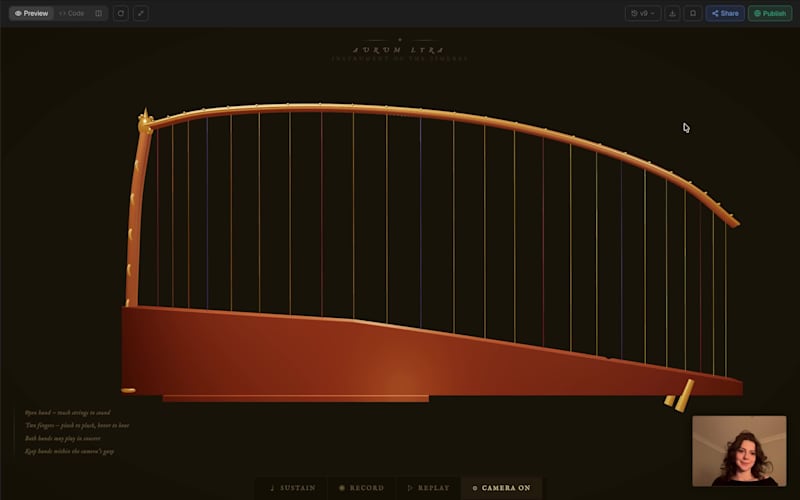 Cover image for 🎵✨ An interactive 3D harp