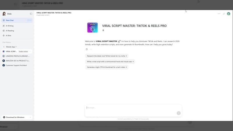 Cover image for Introducing the TIKTOK & REELS VIRAL SCRIPT ARCHITECT (PRO) ...