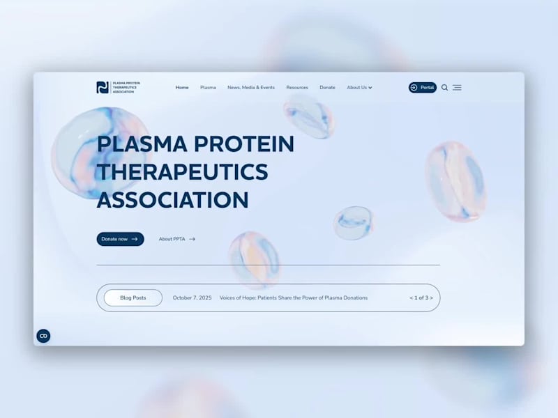 Cover image for PPTA - Plasma protein therapeutics association | Web development