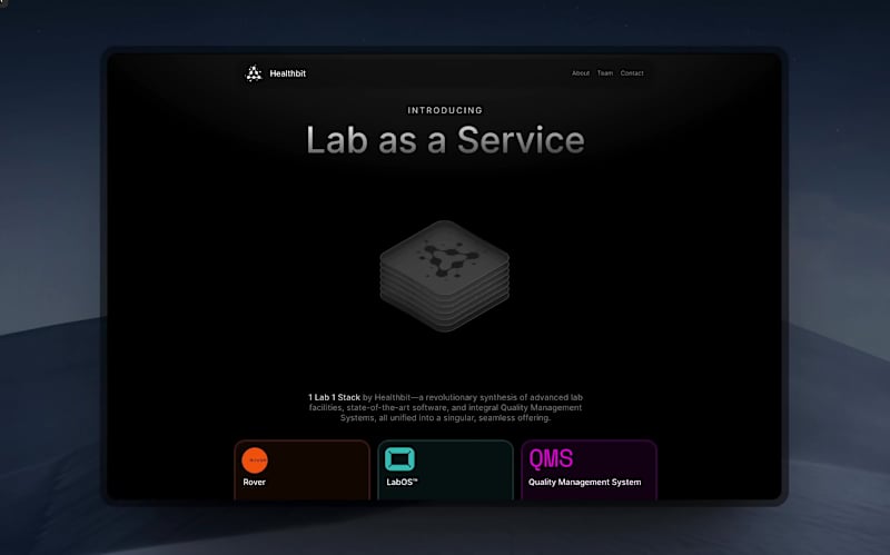 Cover image for Landing page design for Healthbit.ai.