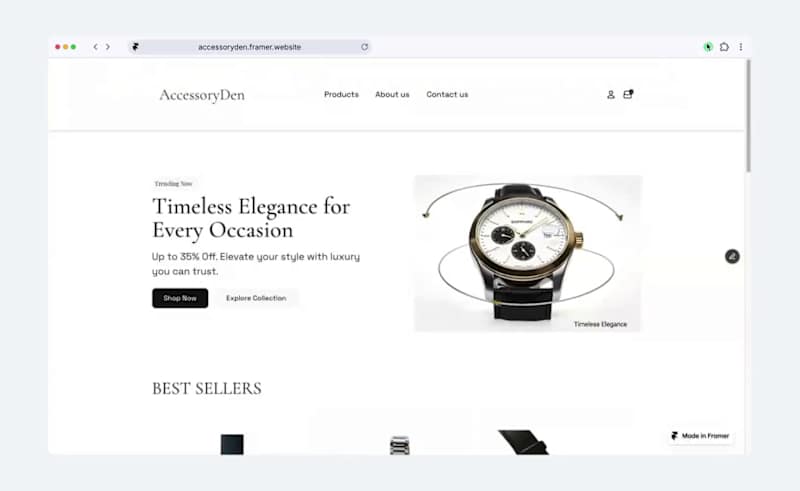 Cover image for E-Commerce Website Design for AccessoryDen