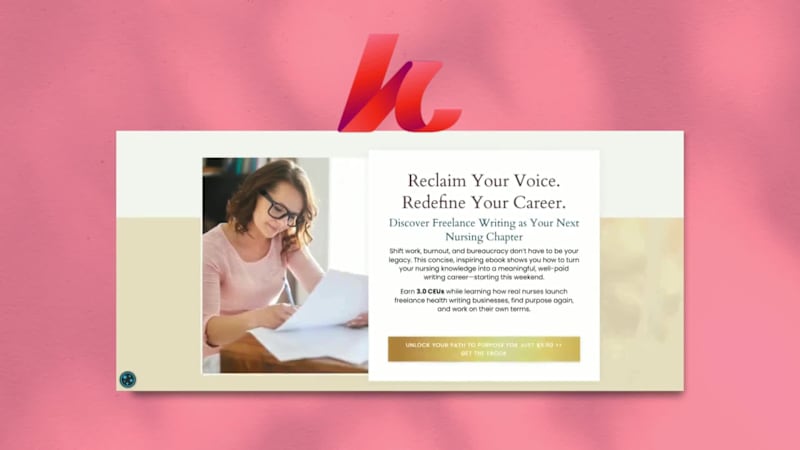 Cover image for Kajabi Website Design ✦ Writing Coach for Nurses with RN2writer