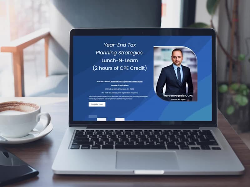 Cover image for Kajabi Webinar Funnel for Pogosian Tax Planning Inc