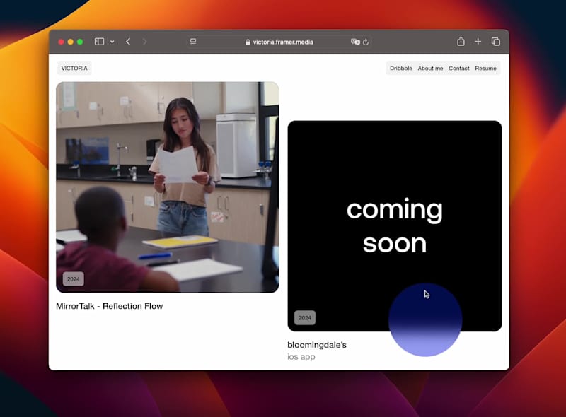 Cover image for So happy with this hover effect override I built in Framer f...