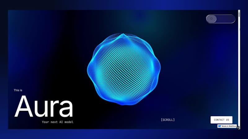 Cover image for Aura is out 3D landing page designed and developed by me wit...