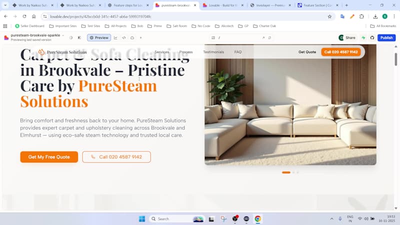 Cover image for Carpet & Sofa Cleaning Website
