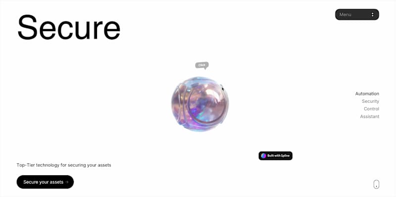 Cover image for Interactive Spline scene for hero section