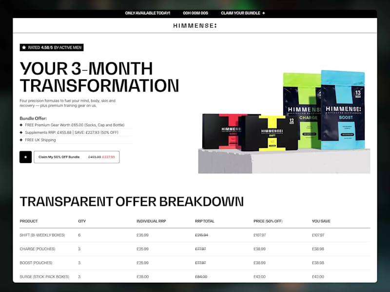 Cover image for Himmense - Replo Bundle Offer Landing Page