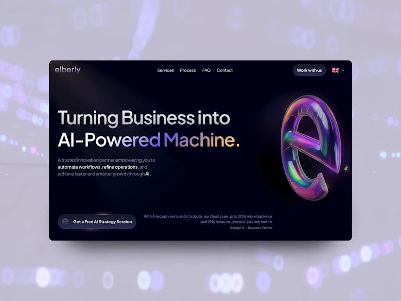 Cover image for Framer Website for AI Automation Company - Elberly