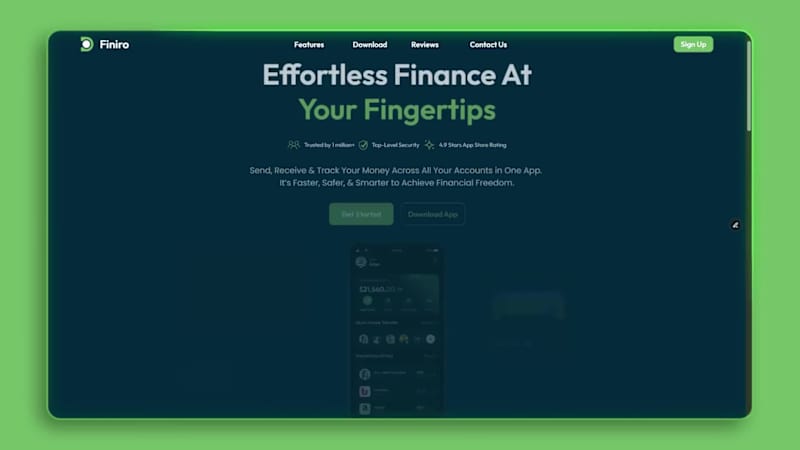 Cover image for Finiro - Fintech Website with Interactive Animations