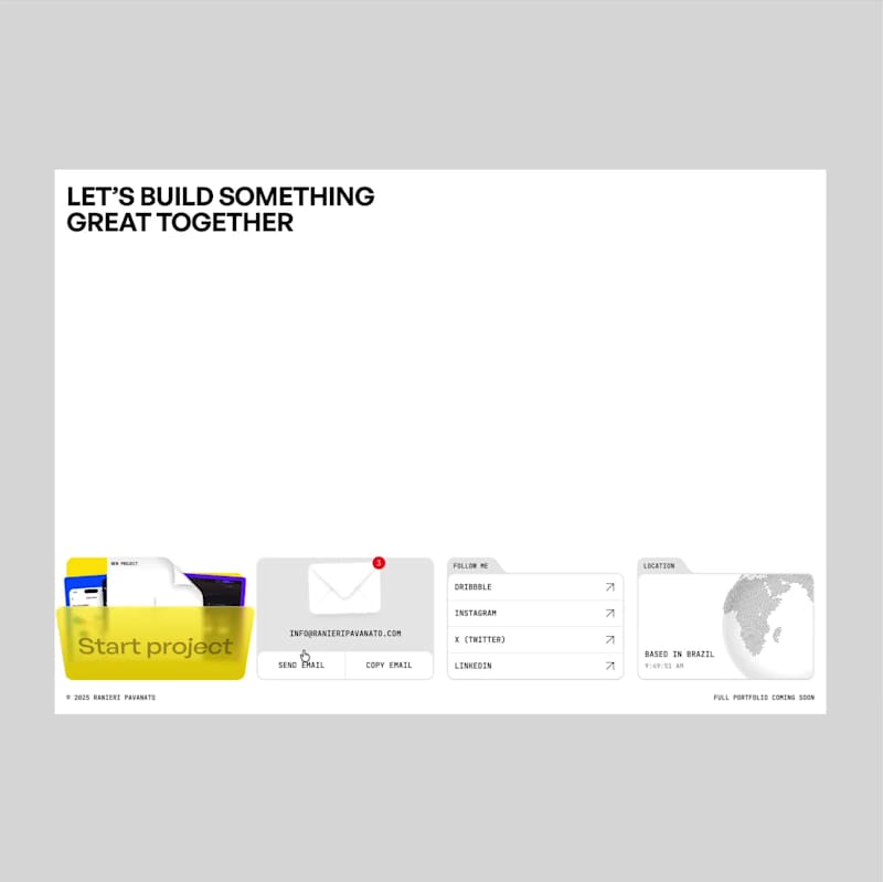 Cover image for Concept exploration of a portfolio footer layout, made in Fr...