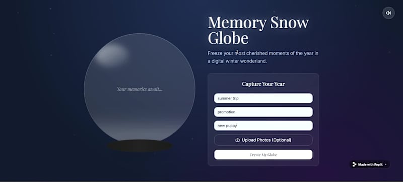 Cover image for 🎄❄️ Memory Snow Globe ✨ I built a small interactive holiday...