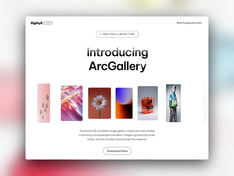 Cover image for Introducing ArcGallery ✨ A scrollable image gallery with a c...