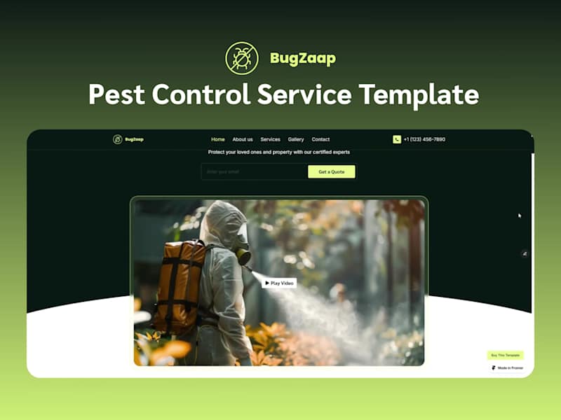 Cover image for BugZaap Pest Control Service Framer Template Struggling to f...