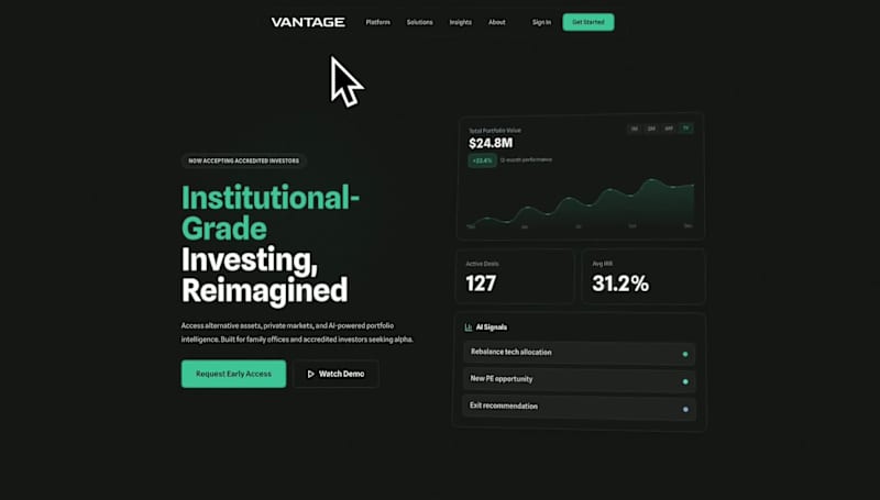 Cover image for Vantage Capital - Concept Fintech Brand Built in Bolt.new (h...