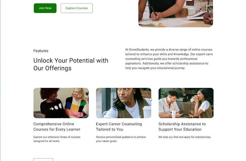 Cover image for Grow Students Educational Platform Design