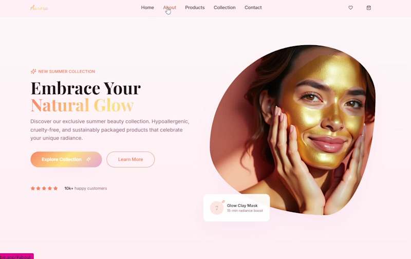 Cover image for Aurora Cosmetics Webshop | Reimagined beauty