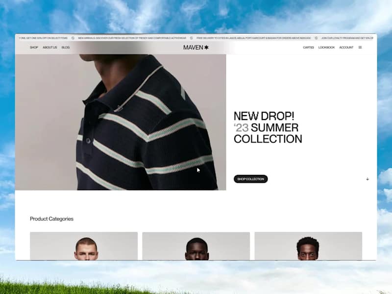 Cover image for E-commerce website for clothing brand.