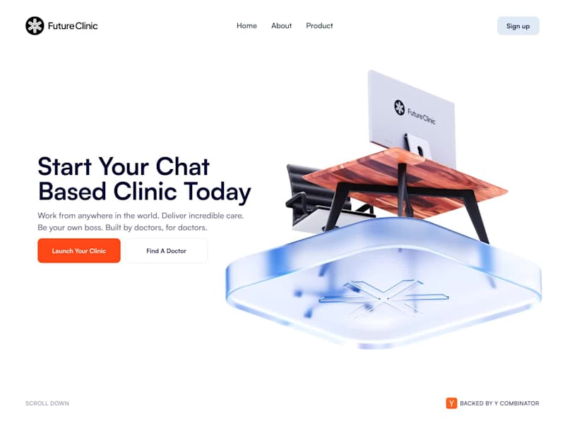 Cover image for Future clinic Landing page web design (Y Combinator)