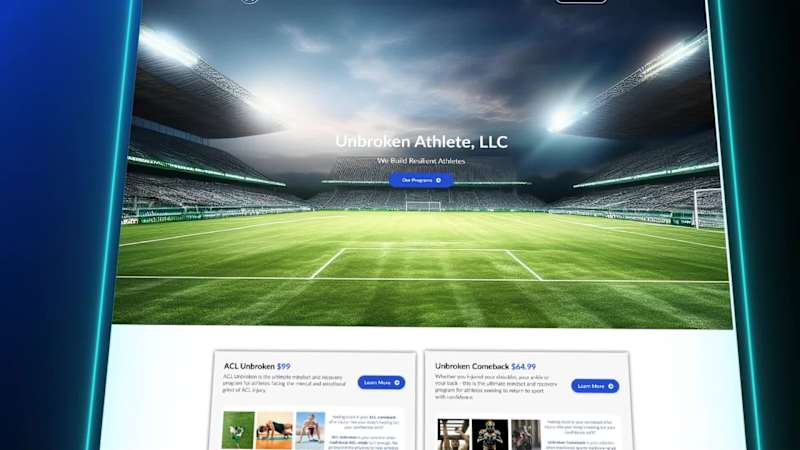 Cover image for Unbroken Athlete — Custom Figma-to-Kajabi Build (Website, Co...