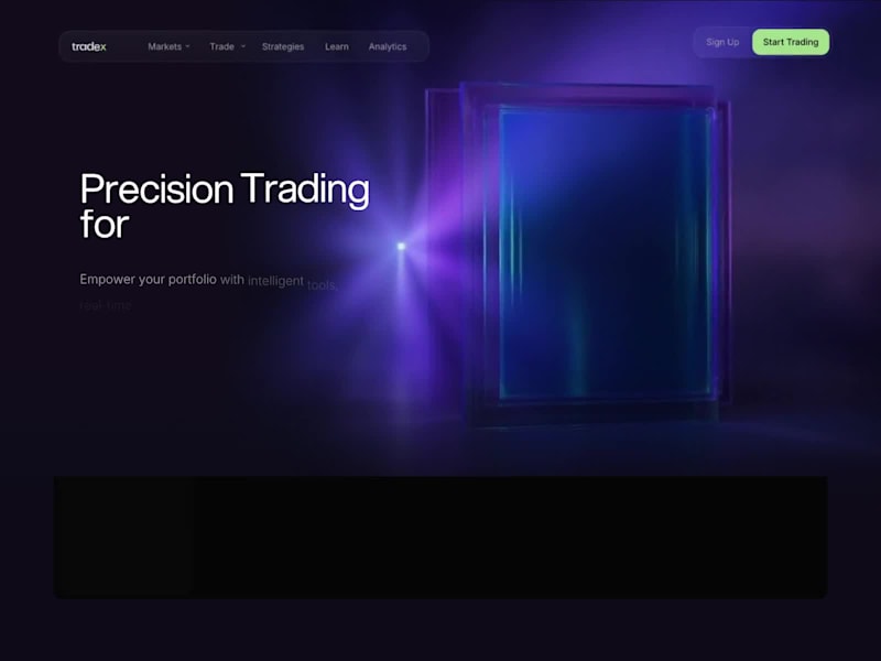Cover image for Tradex Landing page entrance animation. What would you tweak?