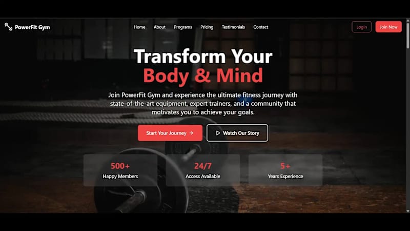 Cover image for PowerFit Gym Website – Frontend Development (React + TypeScript)